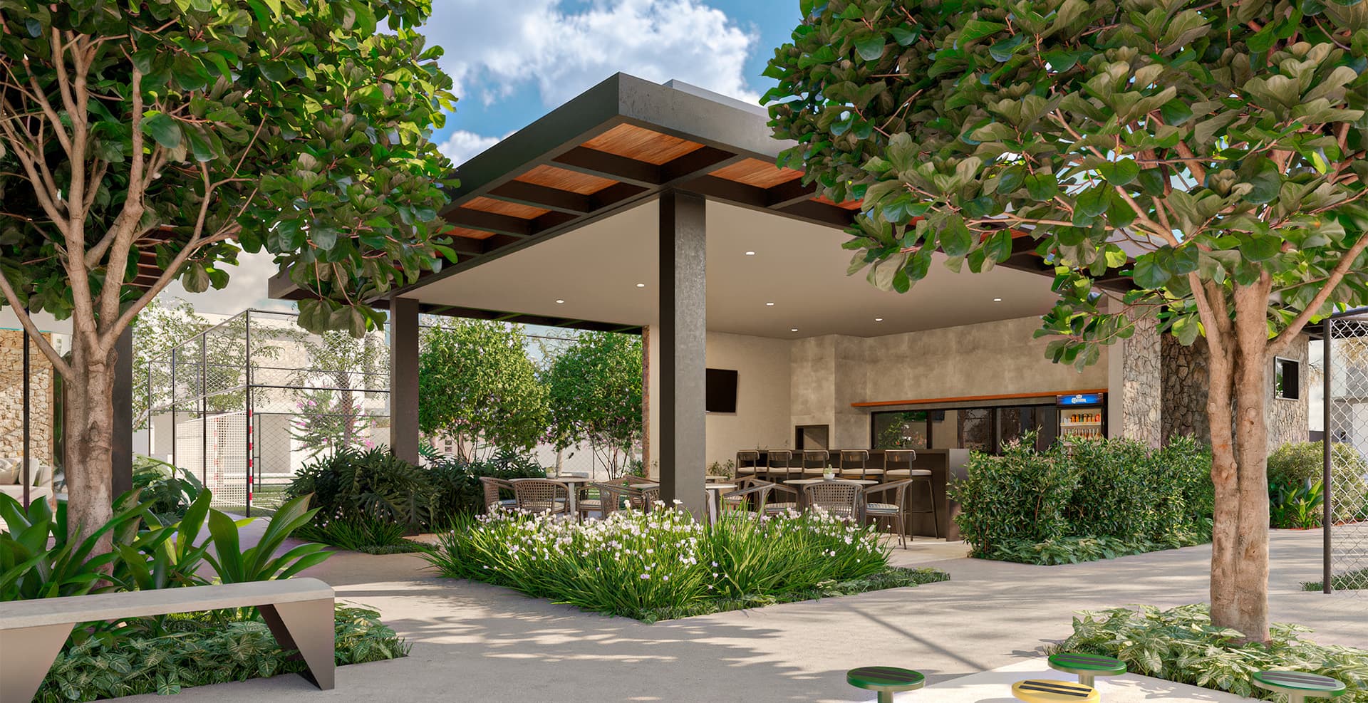 ElloVille Felicità visão panorâmica quadra de futebol ElloVille Felicità visão panorâmica quadra de futebol